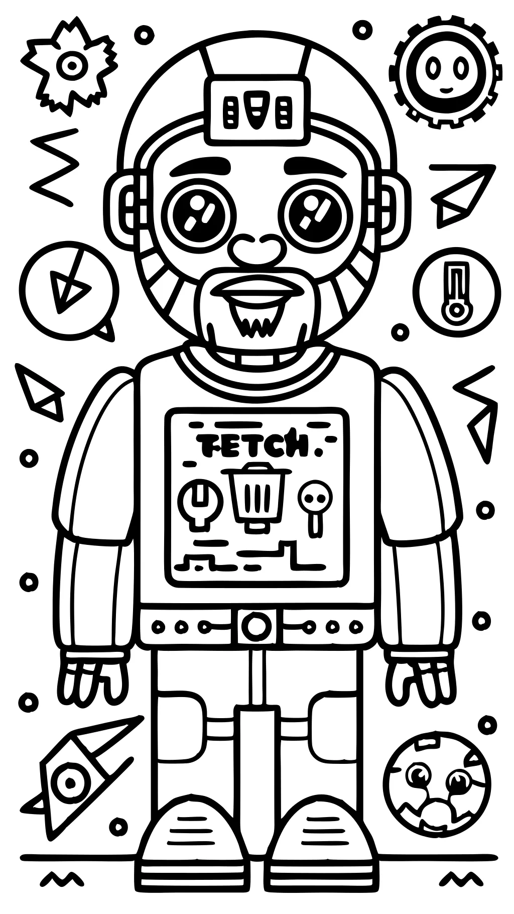 glitch tech coloring pages all characters